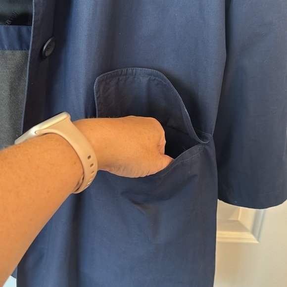 London Fog Coat Reg M size navy blue Button Front Removable Liner jacket - Picture 4 of 16